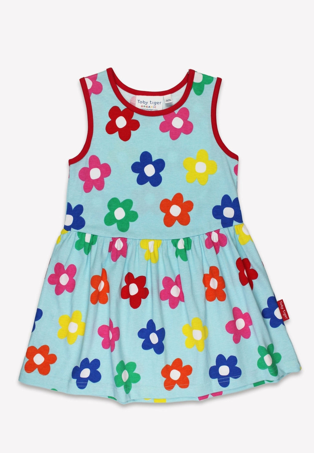 Organic Rainbow Bloom Print Summer Dress for Kids