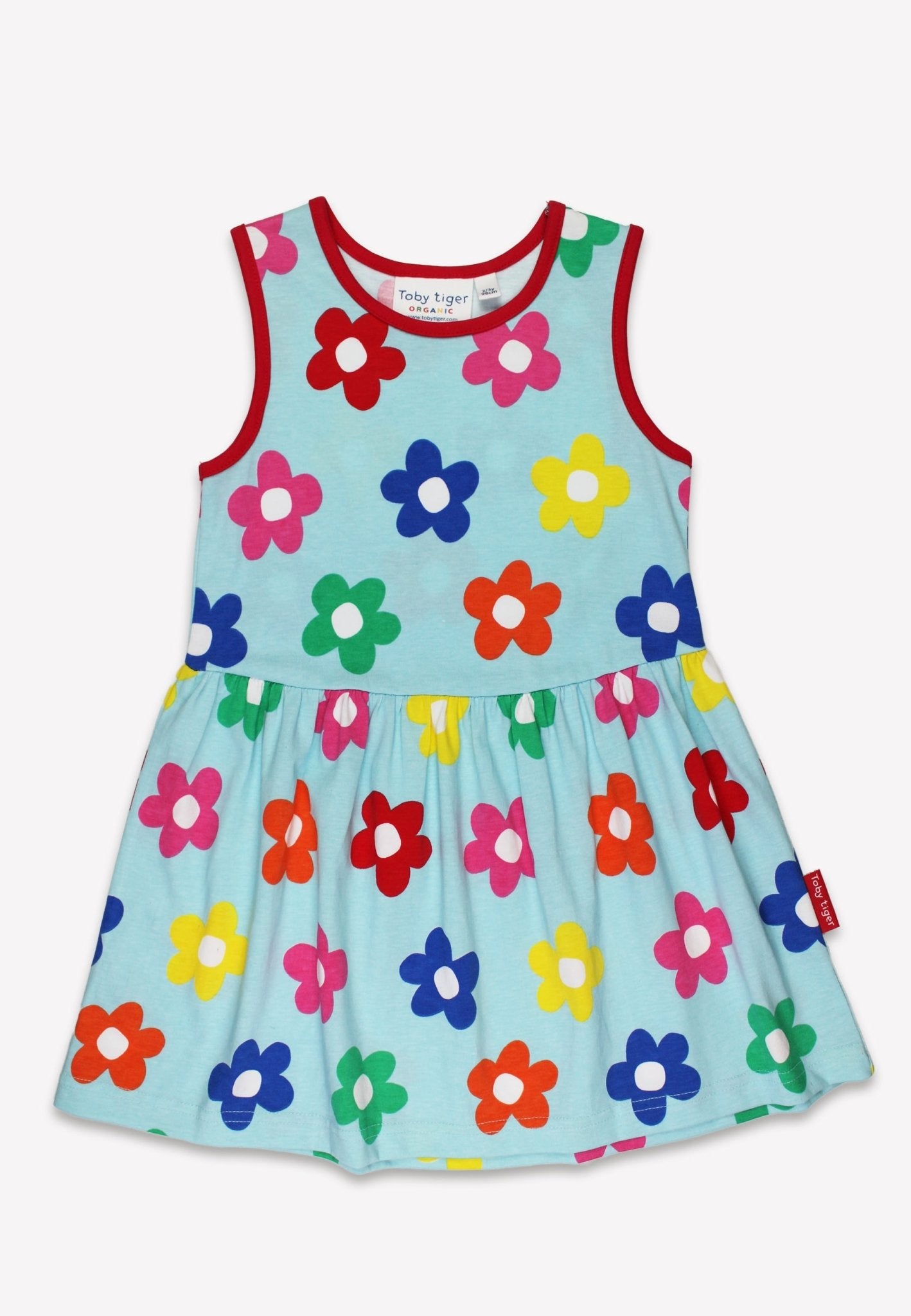 Organic Rainbow Bloom Print Summer Dress for Kids