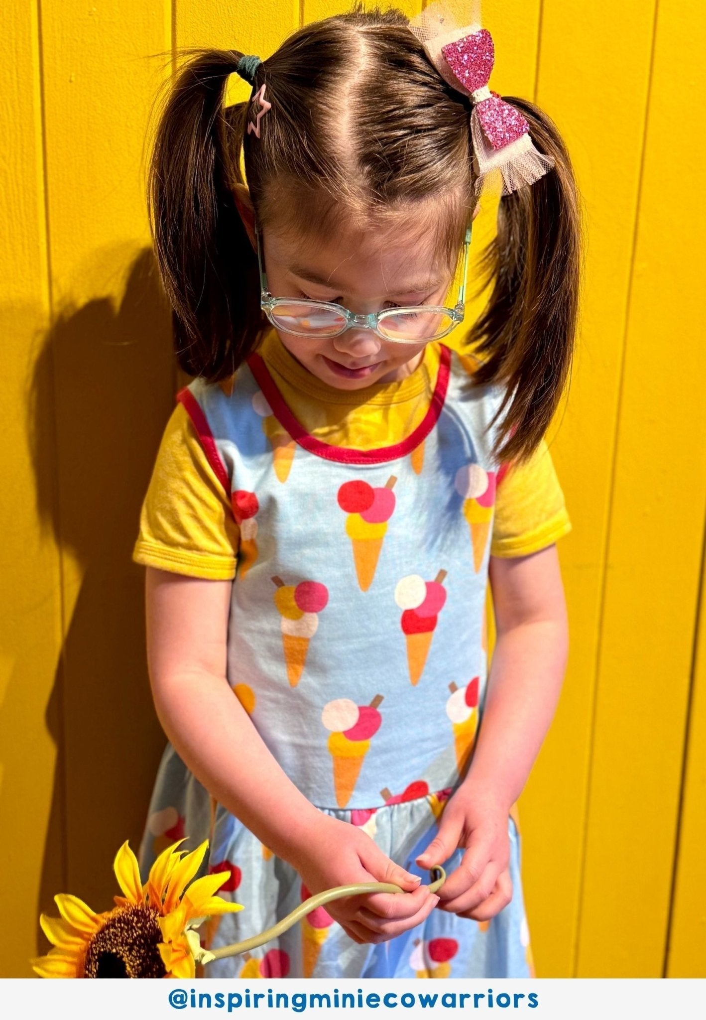 Organic Ice Cream Cones Print Summer Dress for Kids