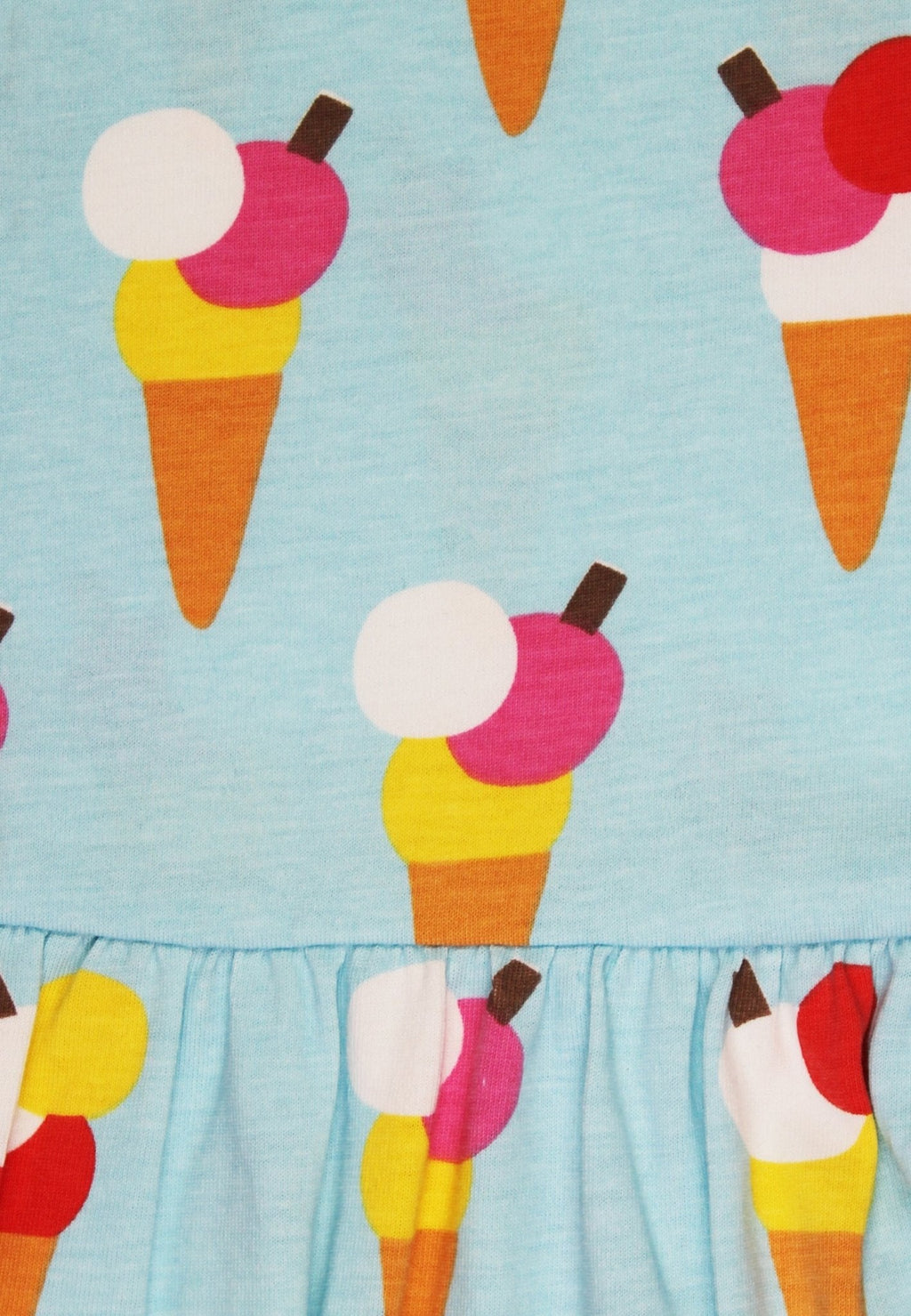 Organic Ice Cream Cones Print Summer Dress for Kids