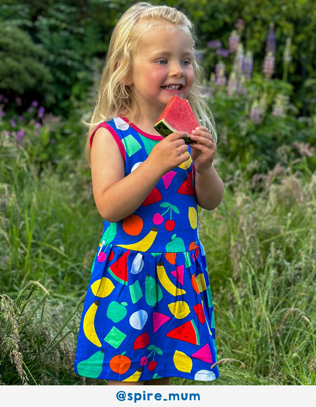 Organic Cotton Fruit Print Summer Dress for Kids