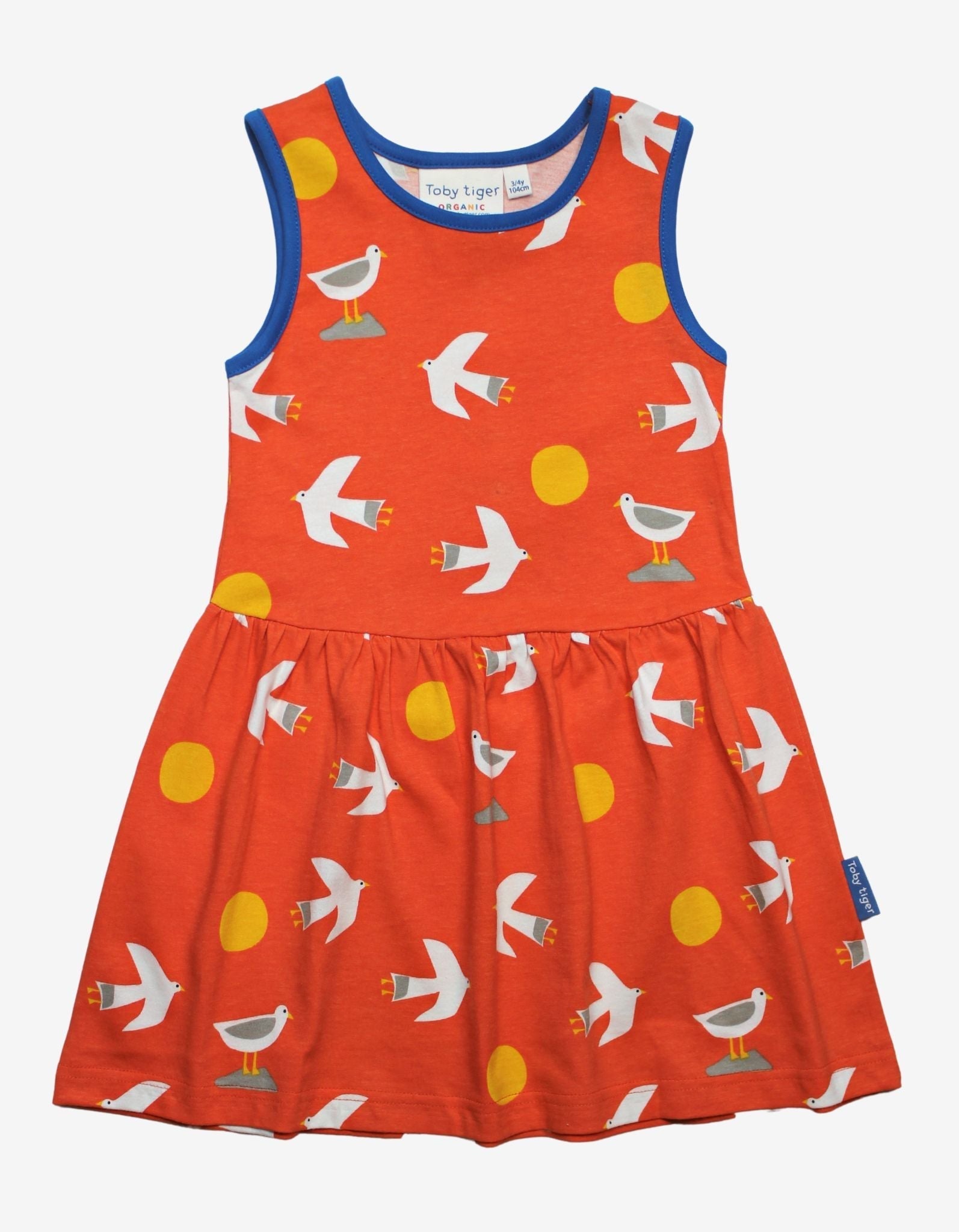 Organic Seagull Print Summer Dress for Children