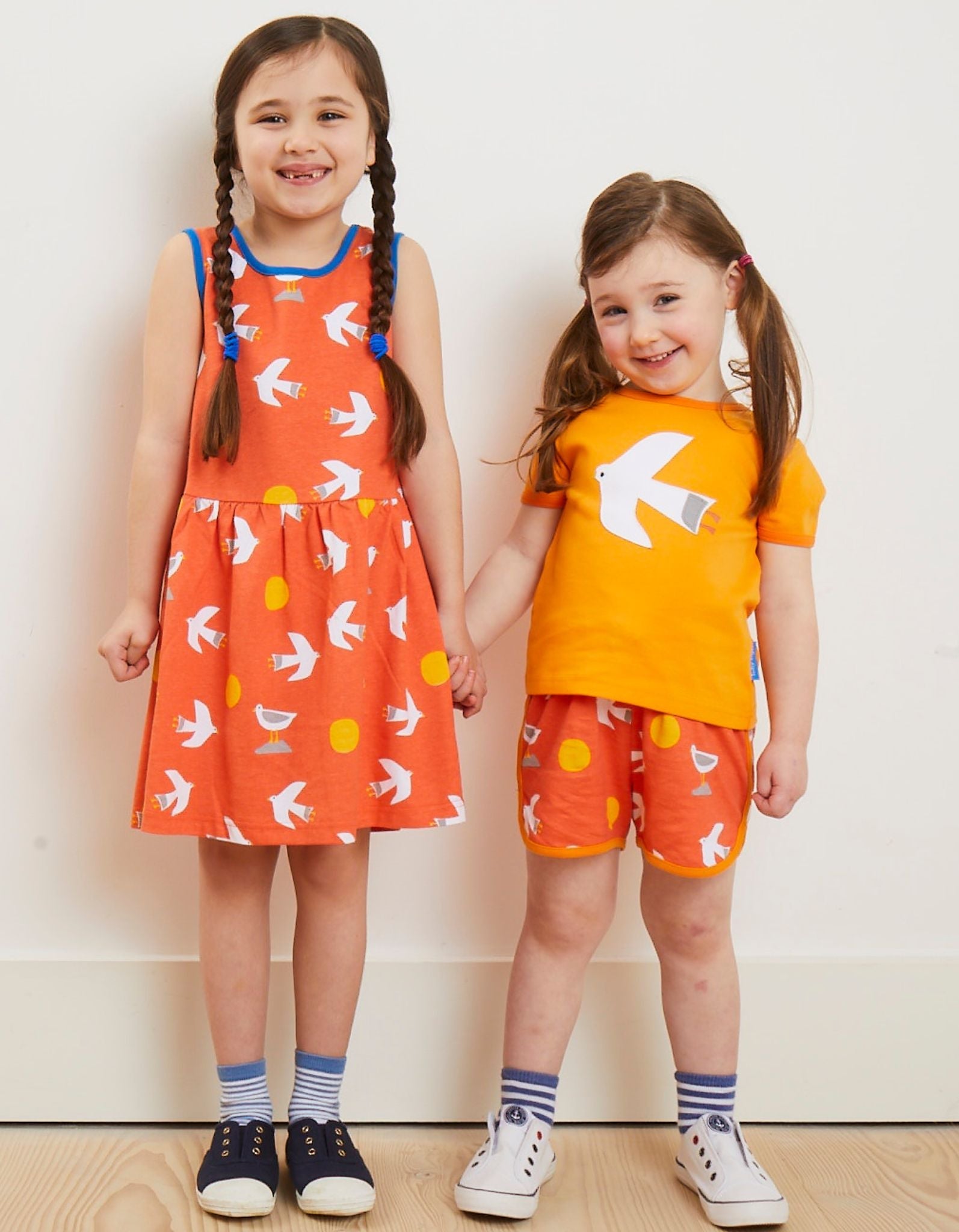 Organic Seagull Print Summer Dress for Children