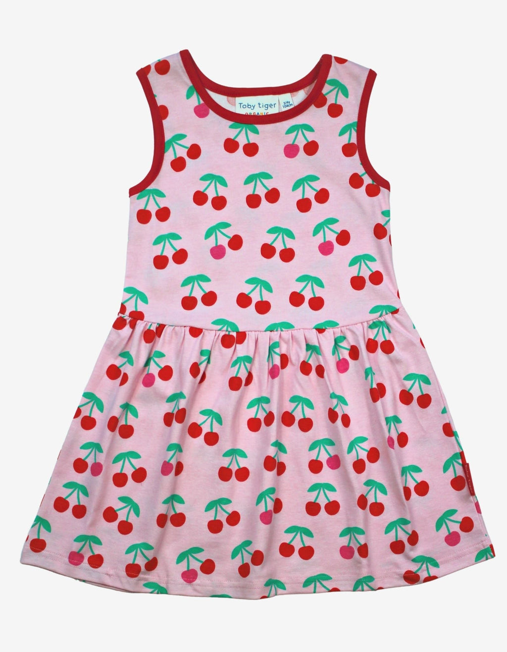 Organic Cherry Print Summer Dress for Kids