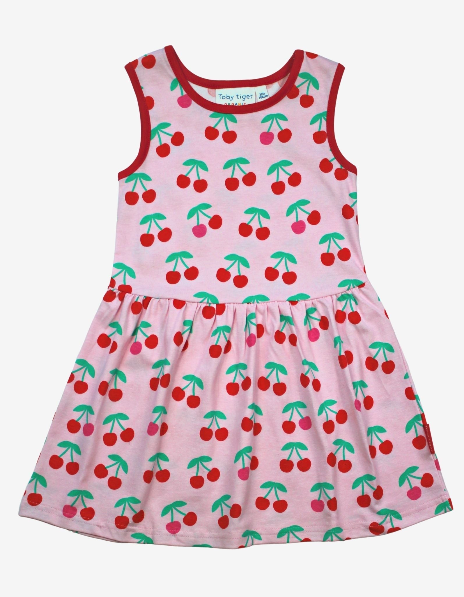 Organic Cherry Print Summer Dress for Kids