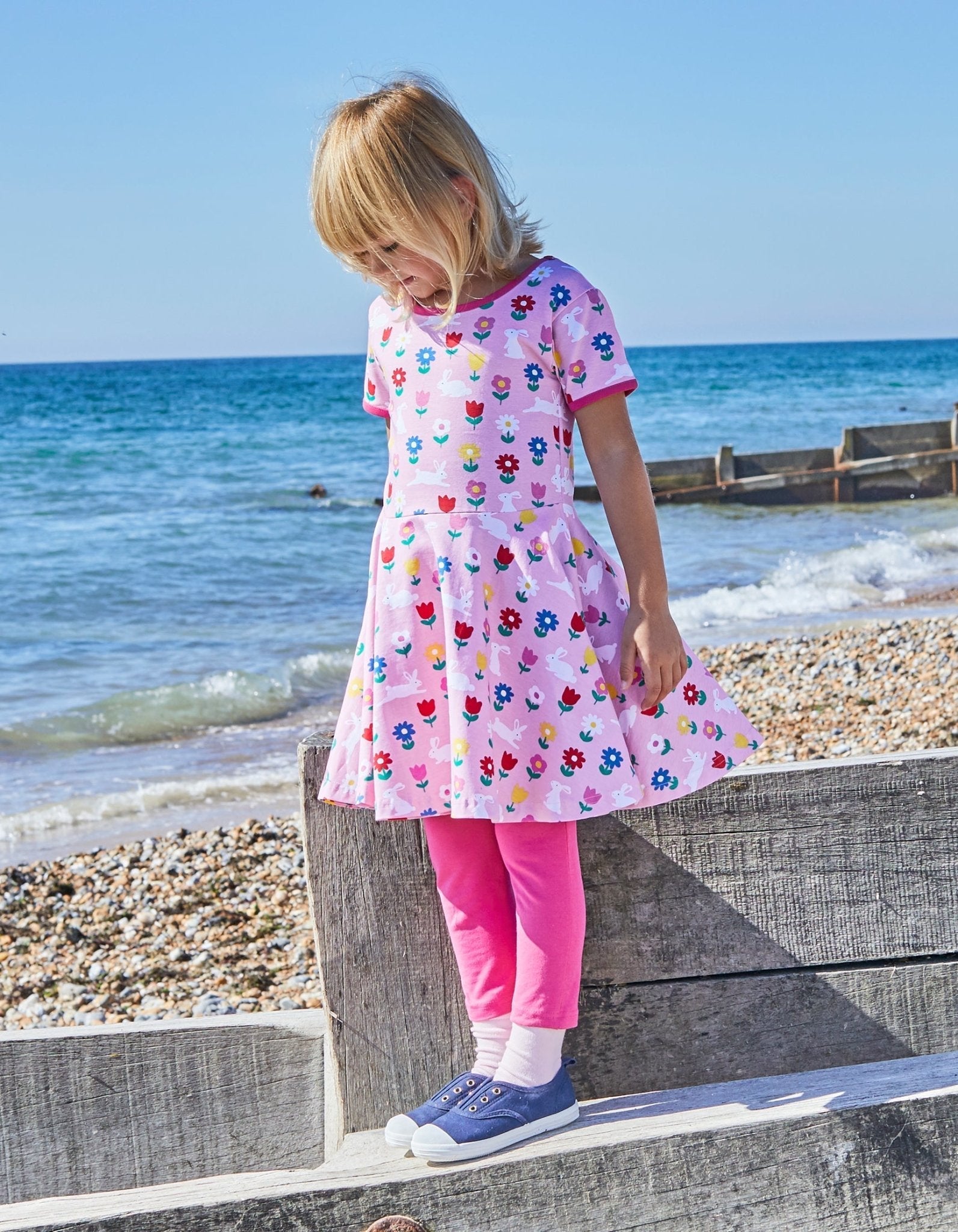 Organic Bunny Print Skater Dress