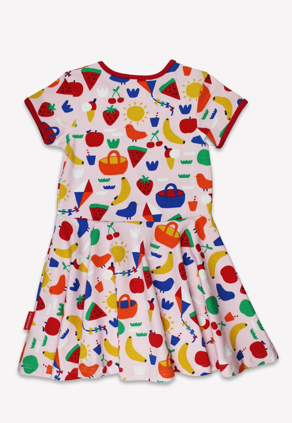 Organic Picnic Print Short Sleeved Skater Dress