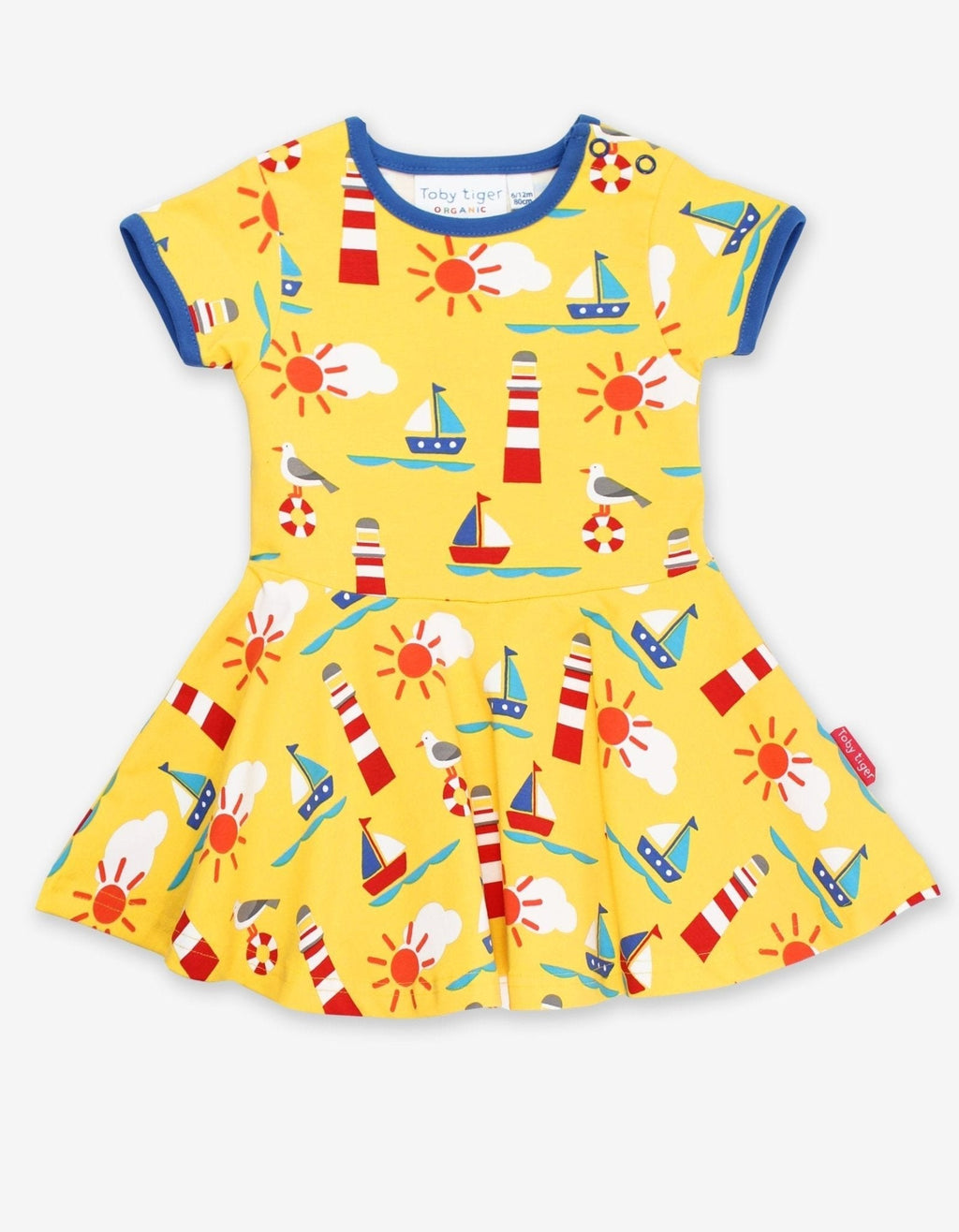 Organic Seaside Print Skater Dress