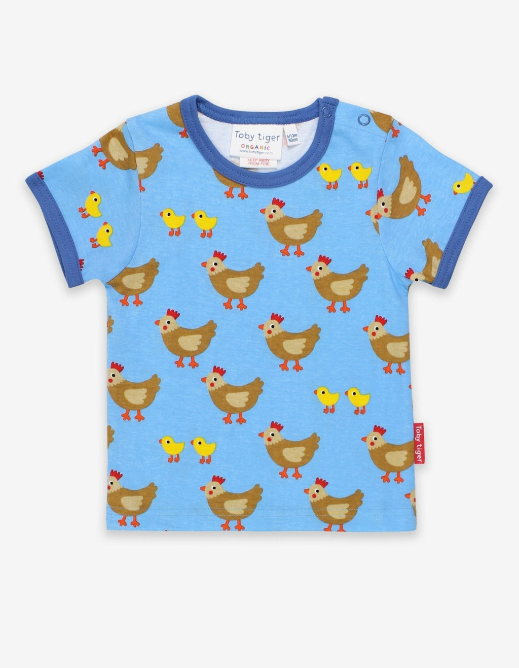Organic Chicken Print Short Sleeved T Shirt