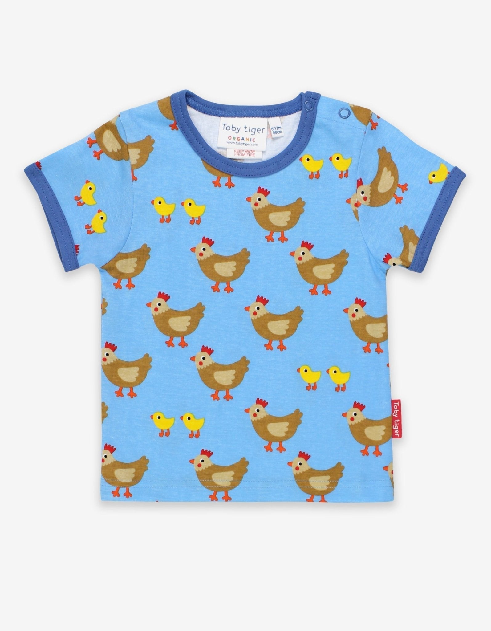 Organic Chicken Print Short Sleeved T Shirt