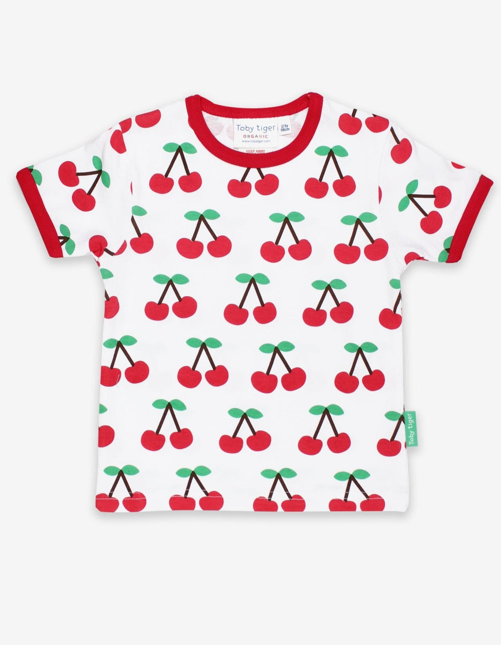 Organic Cherry Print Short Sleeved T Shirt