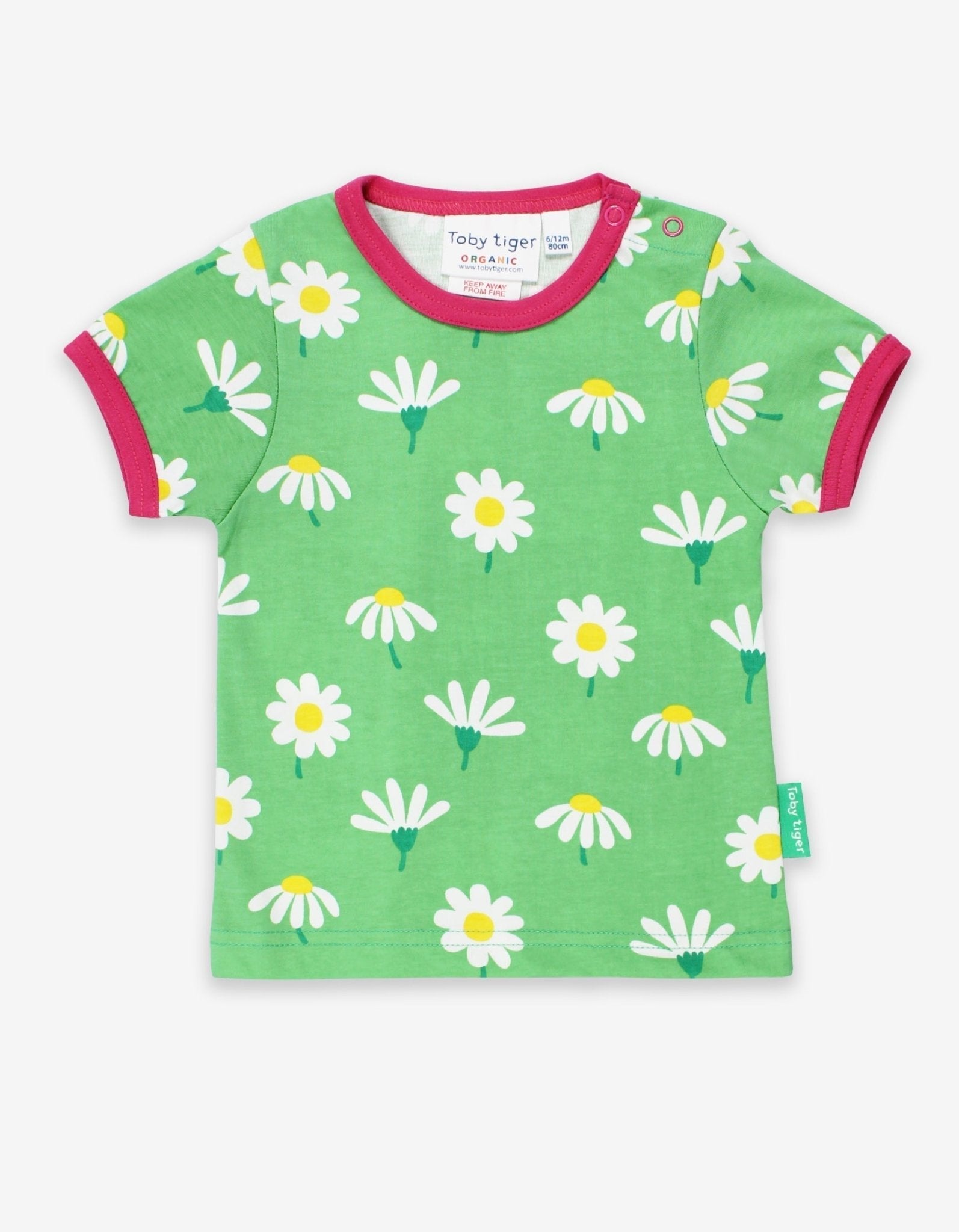 Organic Daisy Print Short Sleeve T Shirt