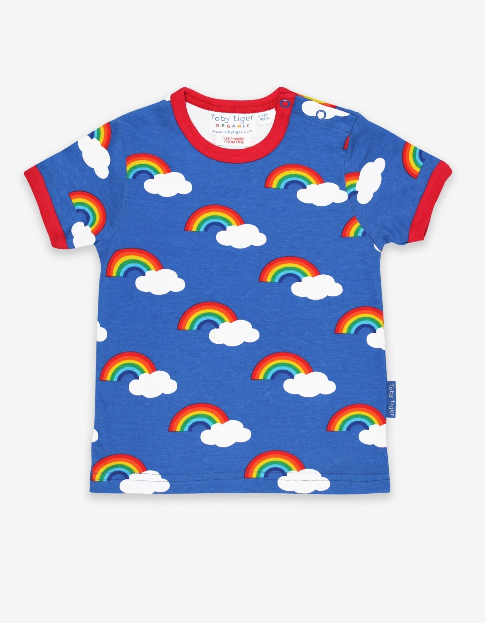 Organic Multi Rainbow Print Short Sleeved T Shirt