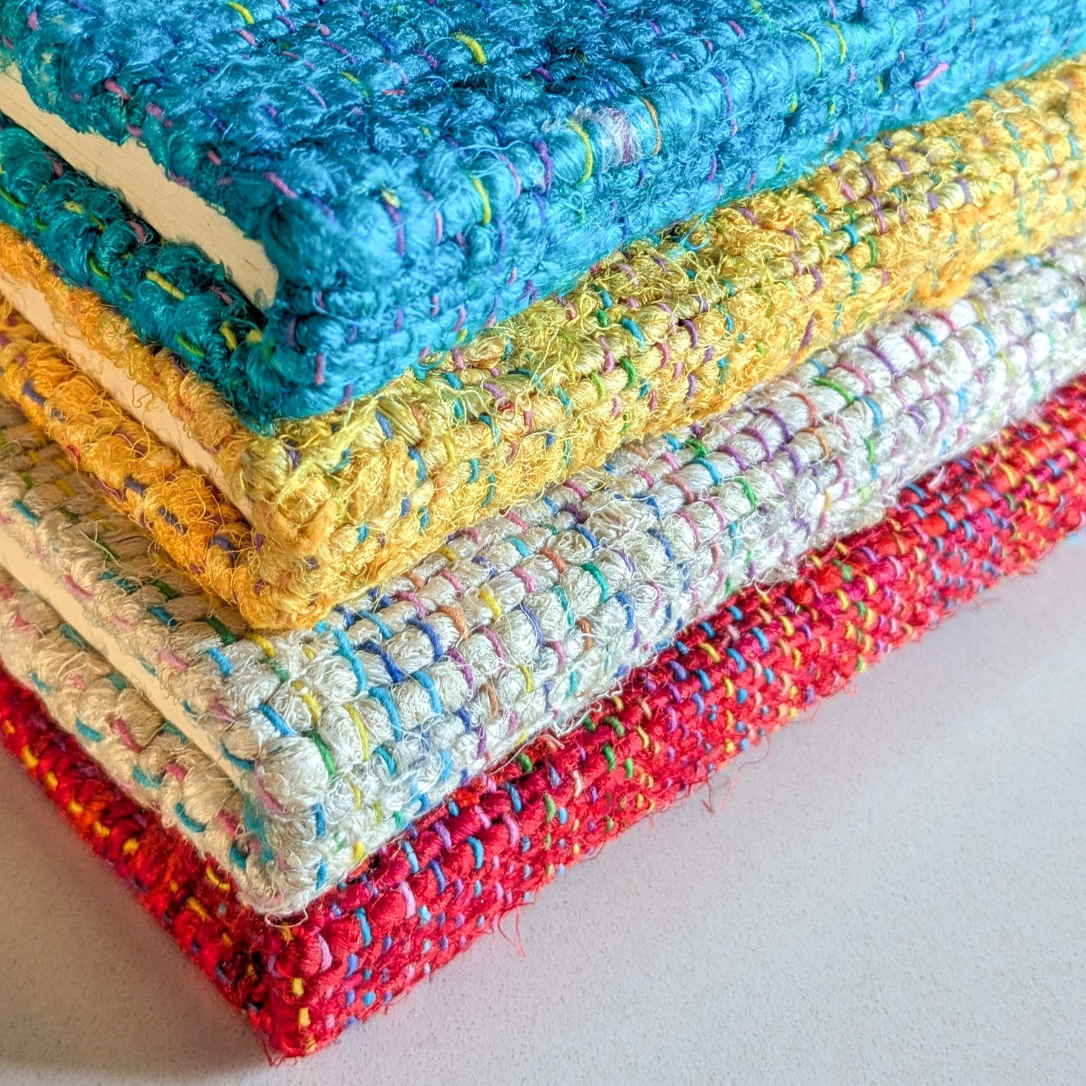 Handwoven Textured Hardcover Notebook – 5x7in Eco-Friendly Journal Fair Trade