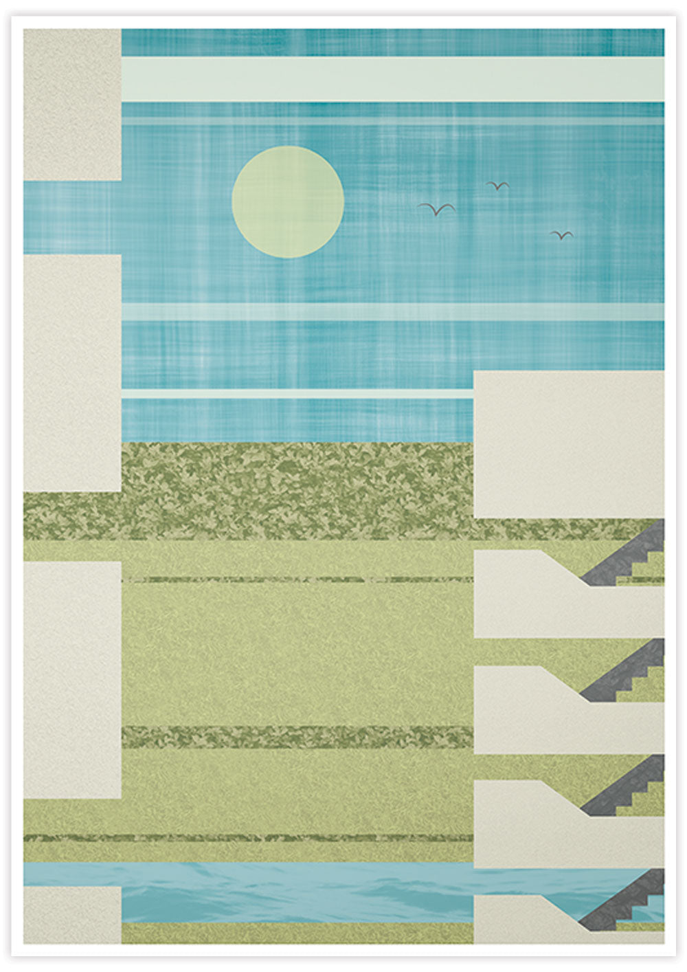 Stairway to Heaven Hotel Illustration Print