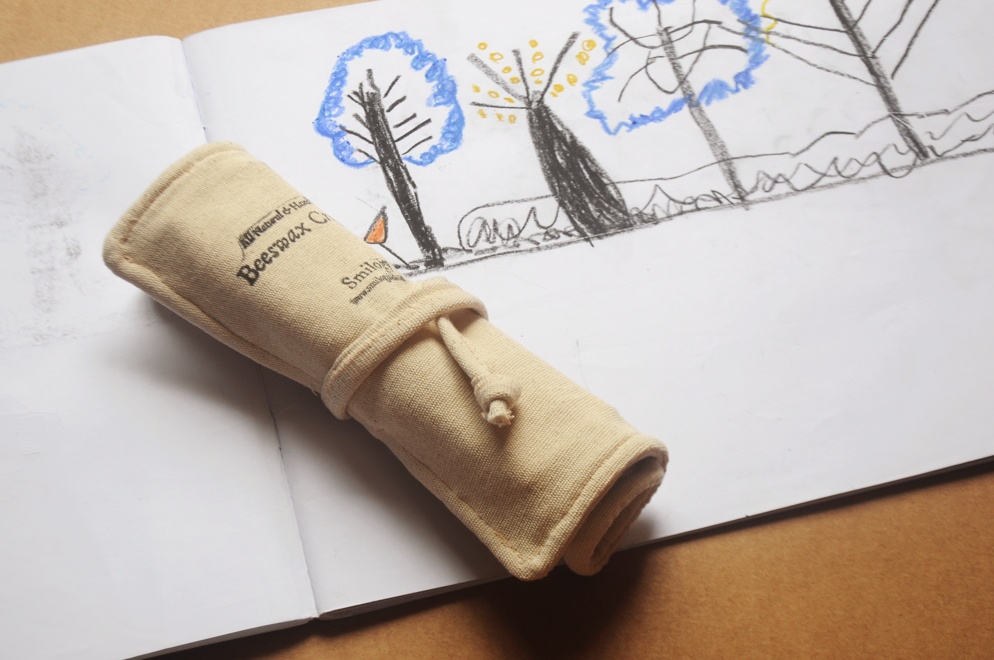 Natural Beeswax Crayons Artist Roll Set of 10