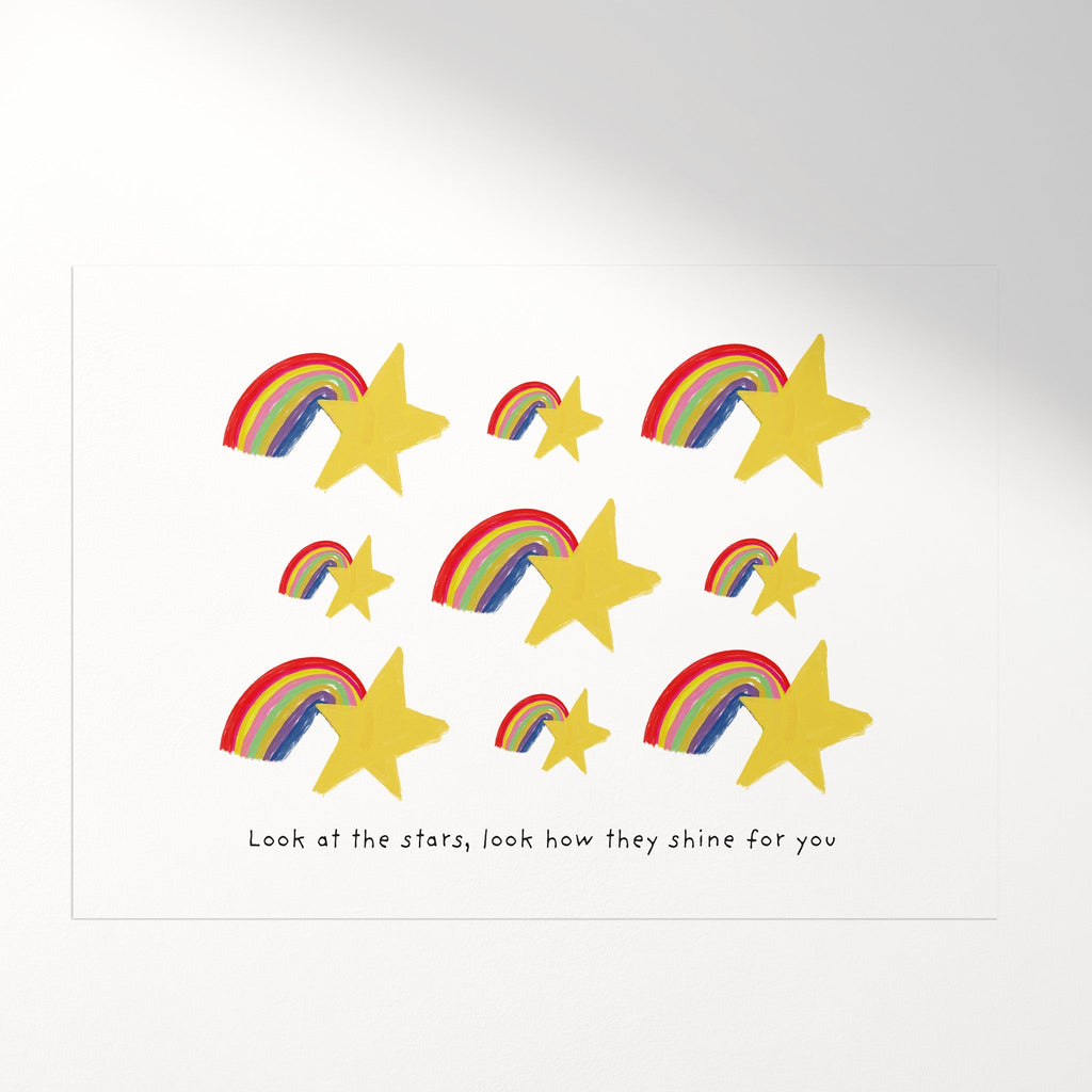 Stars & Rainbows - Positive Art Print
