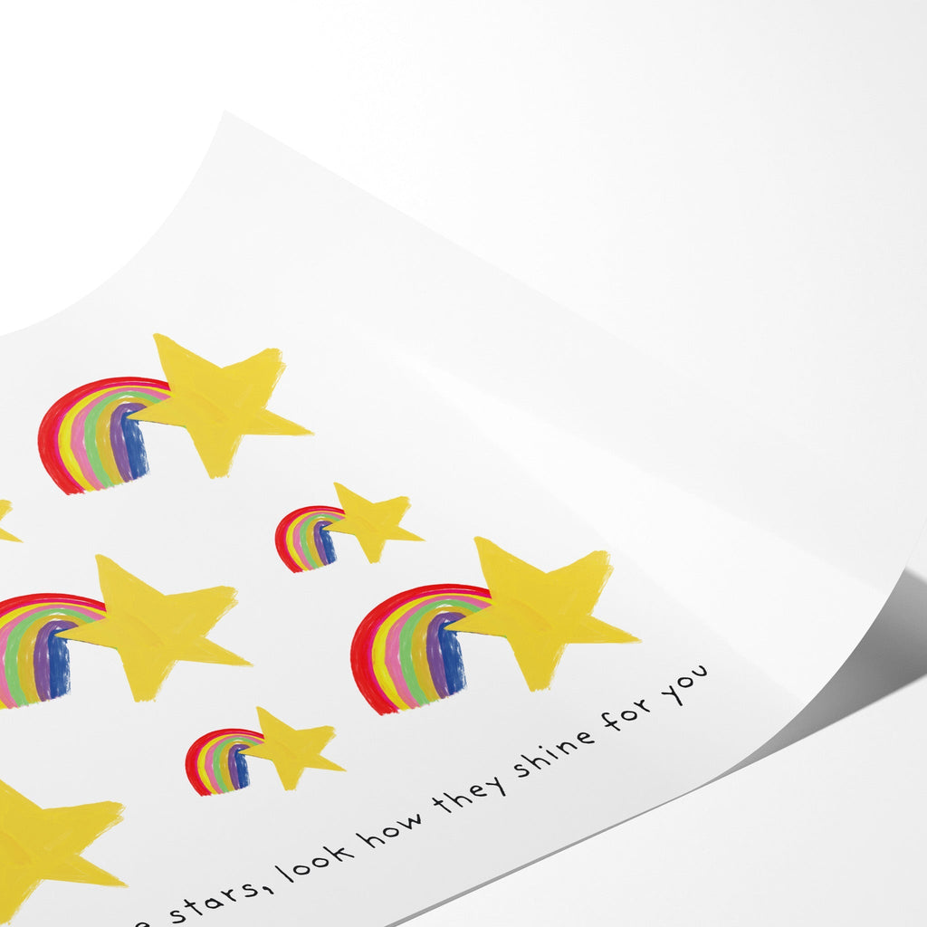 Stars & Rainbows - Positive Art Print