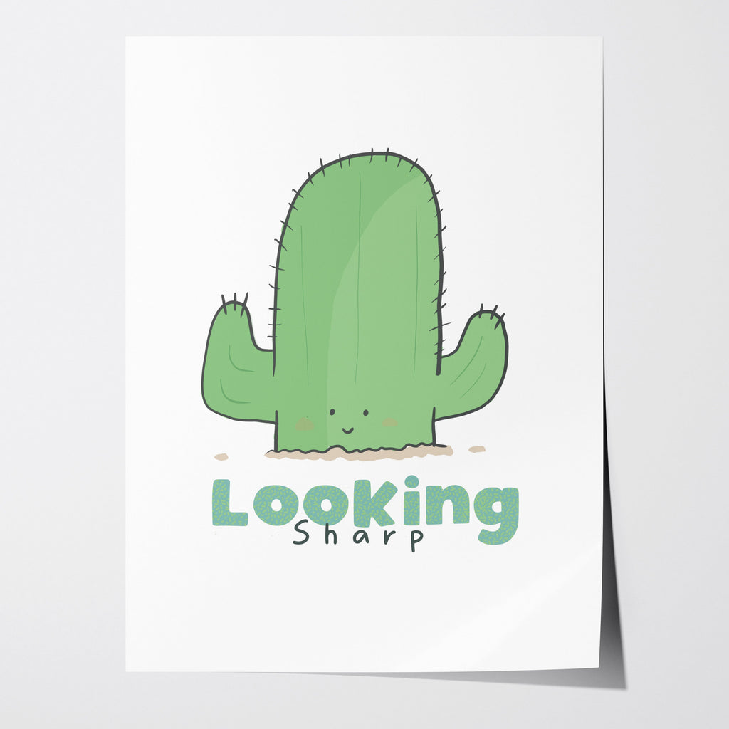 Looking Sharp A Cute Cactus Art Print