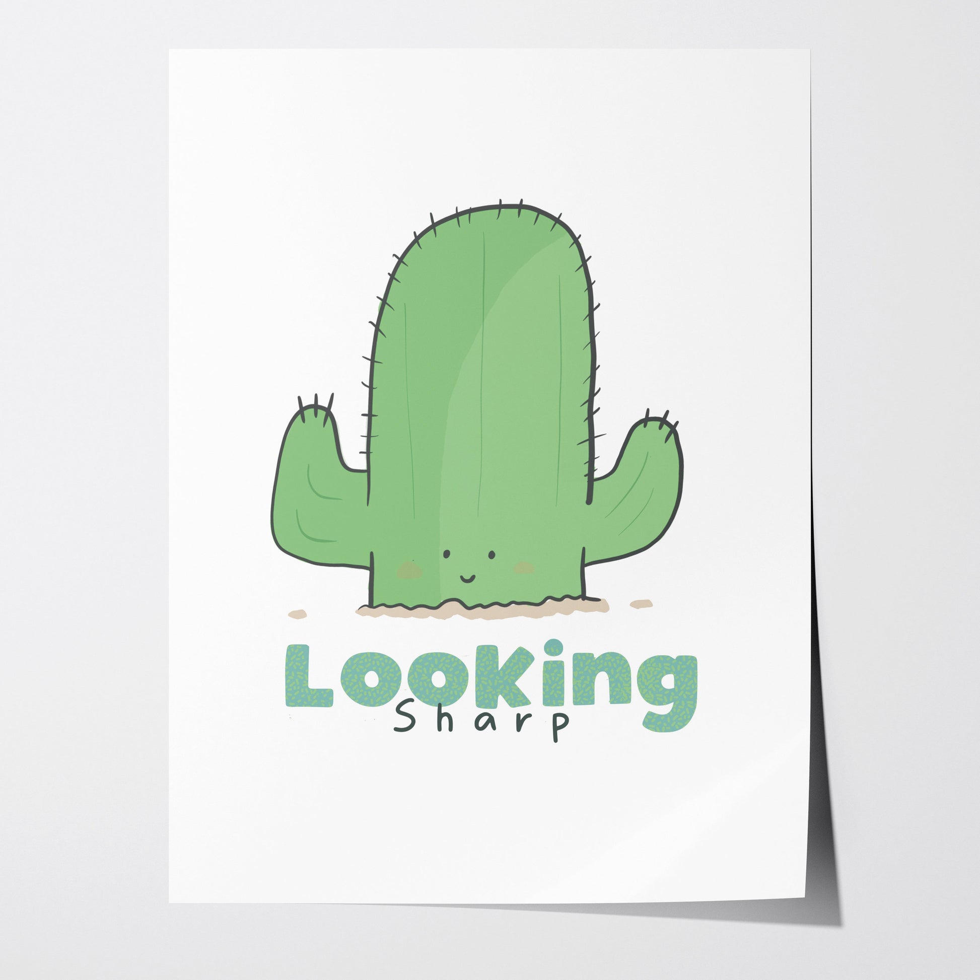 Looking Sharp A Cute Cactus Art Print