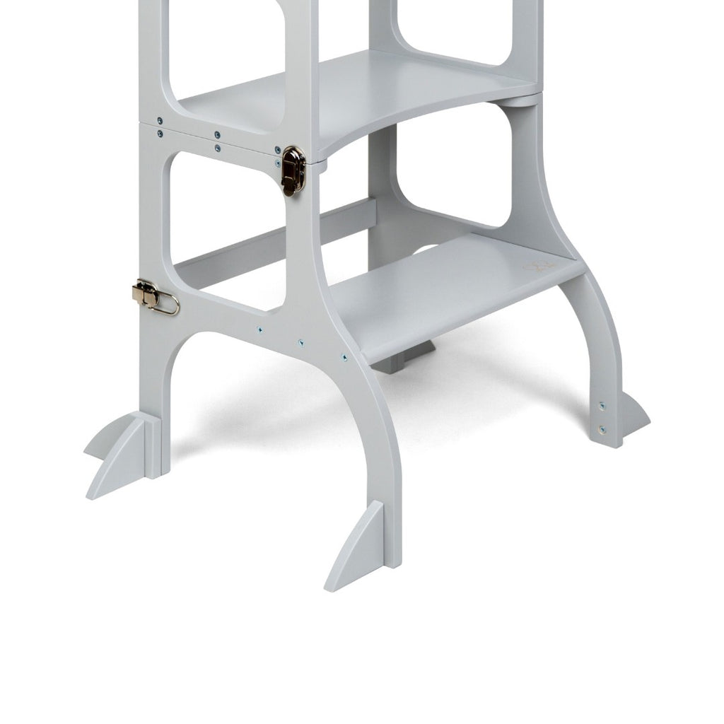 STEP'n'SIT® Convertible 2-in-1 Helper Tower/Table With Support Legs - Grey