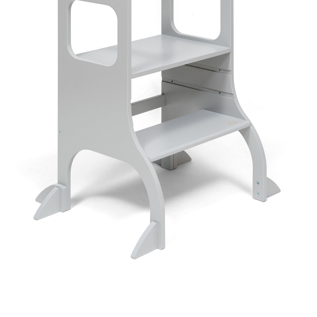 STEP UP Adjustable Height Helper Tower With Suppport Legs - Grey