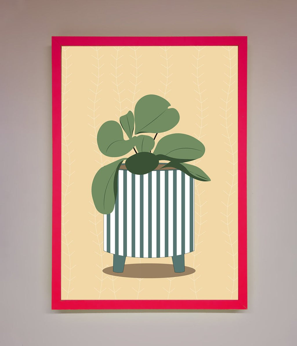 Striped Potted Plant Framed Wall Art