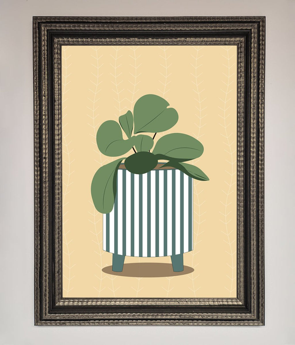 Striped Potted Plant Framed Wall Art