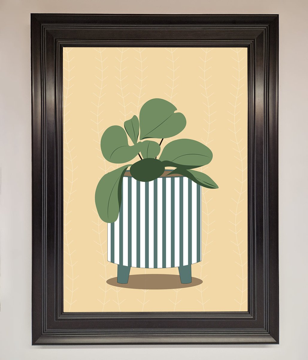 Striped Potted Plant Framed Wall Art