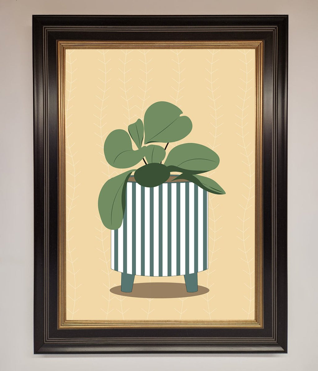 Striped Potted Plant Framed Wall Art