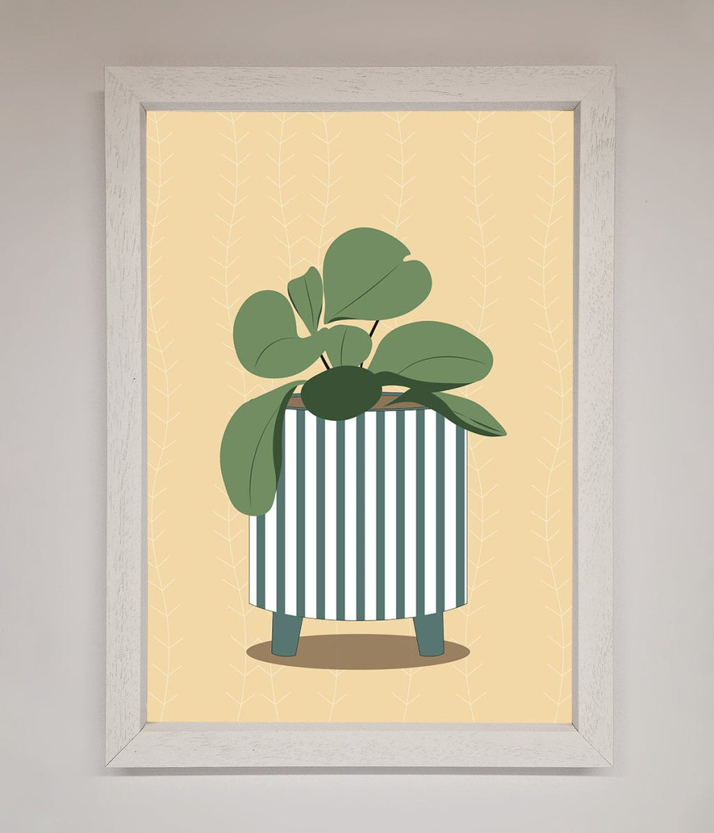 Striped Potted Plant Framed Wall Art