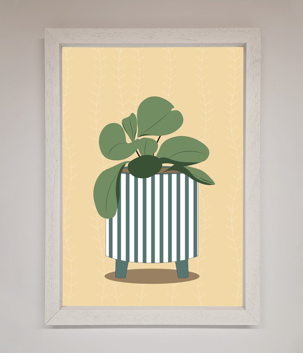 Striped Potted Plant Framed Wall Art