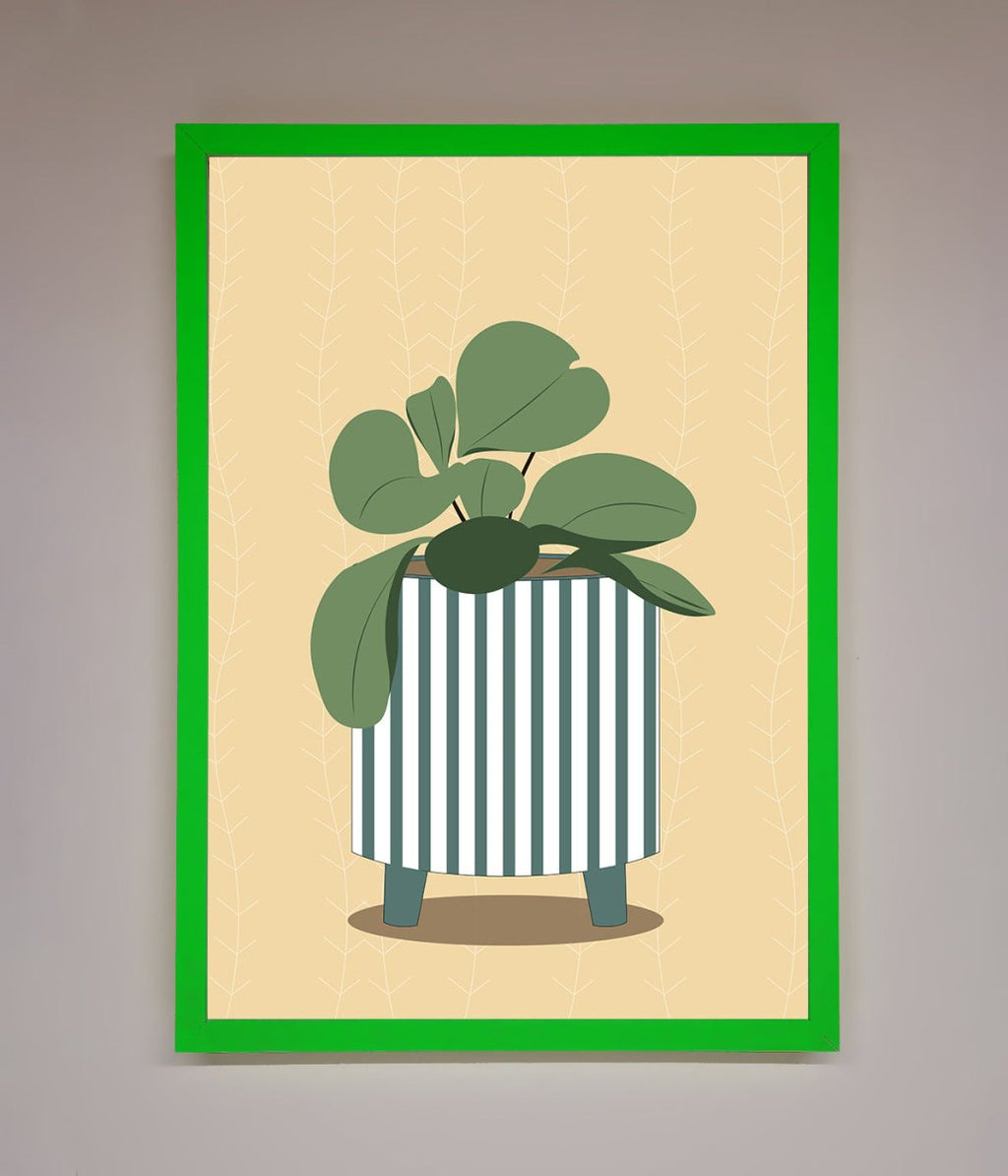 Striped Potted Plant Framed Wall Art