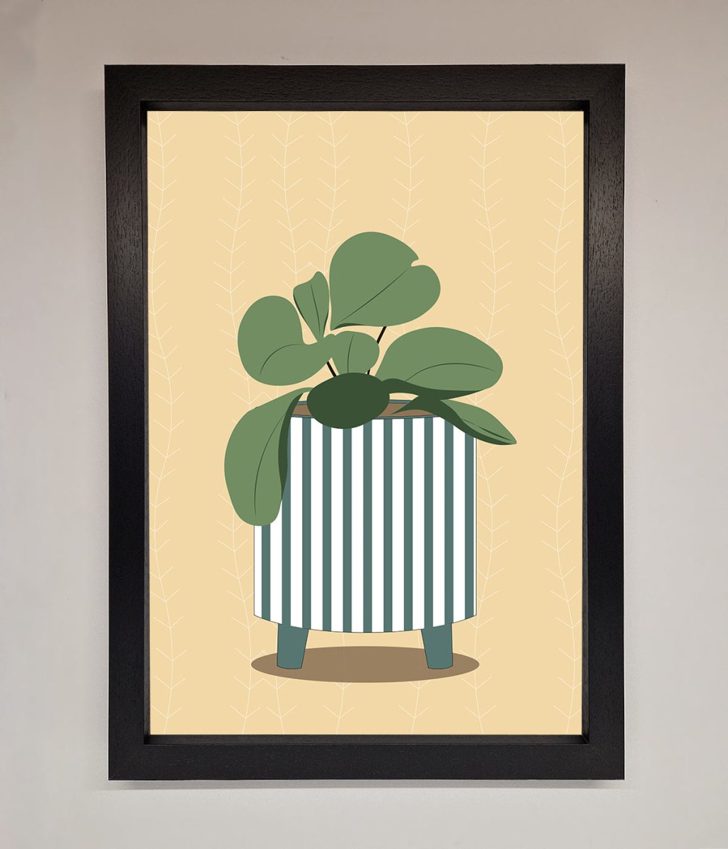 Striped Potted Plant Framed Wall Art