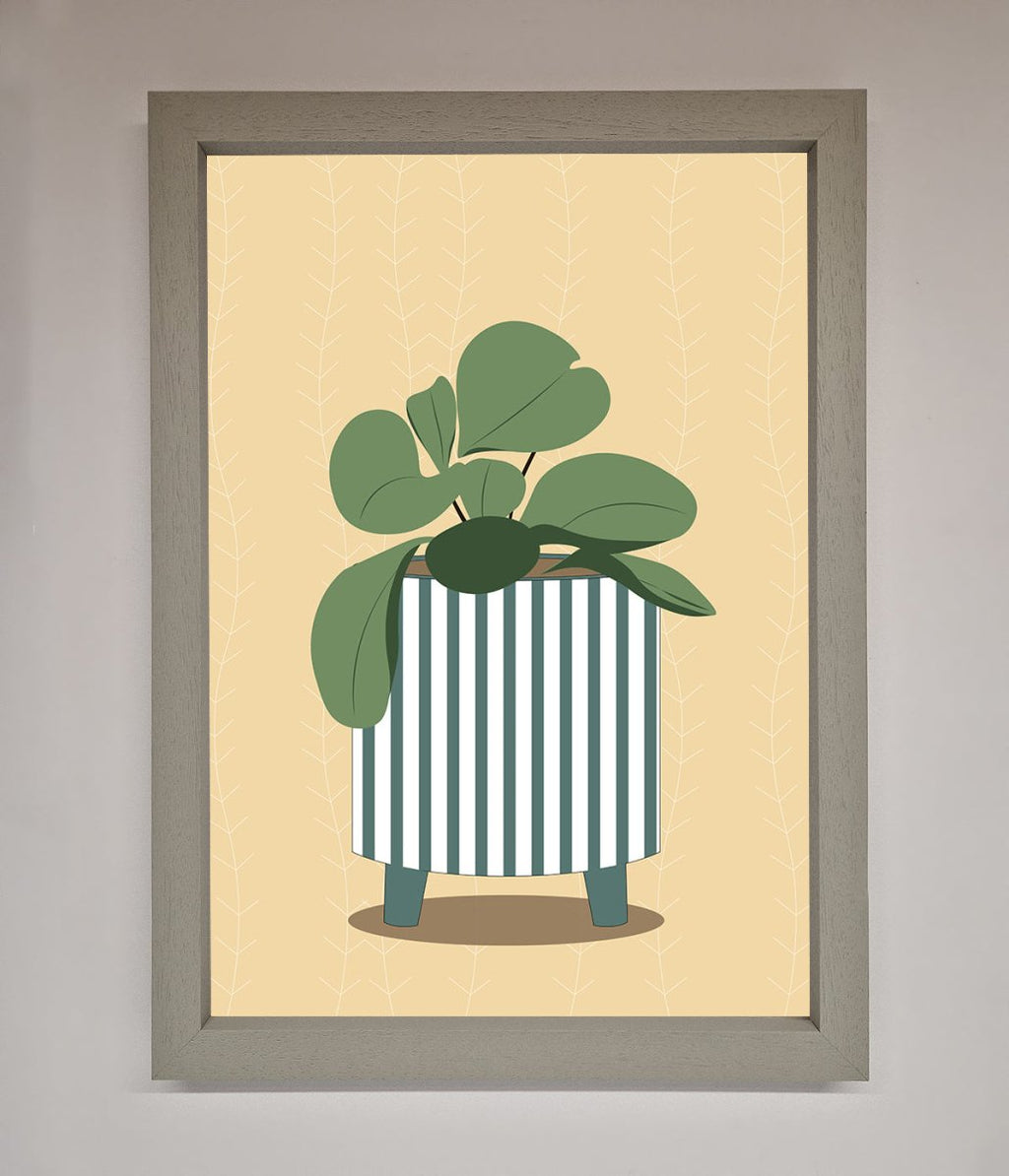 Striped Potted Plant Framed Wall Art