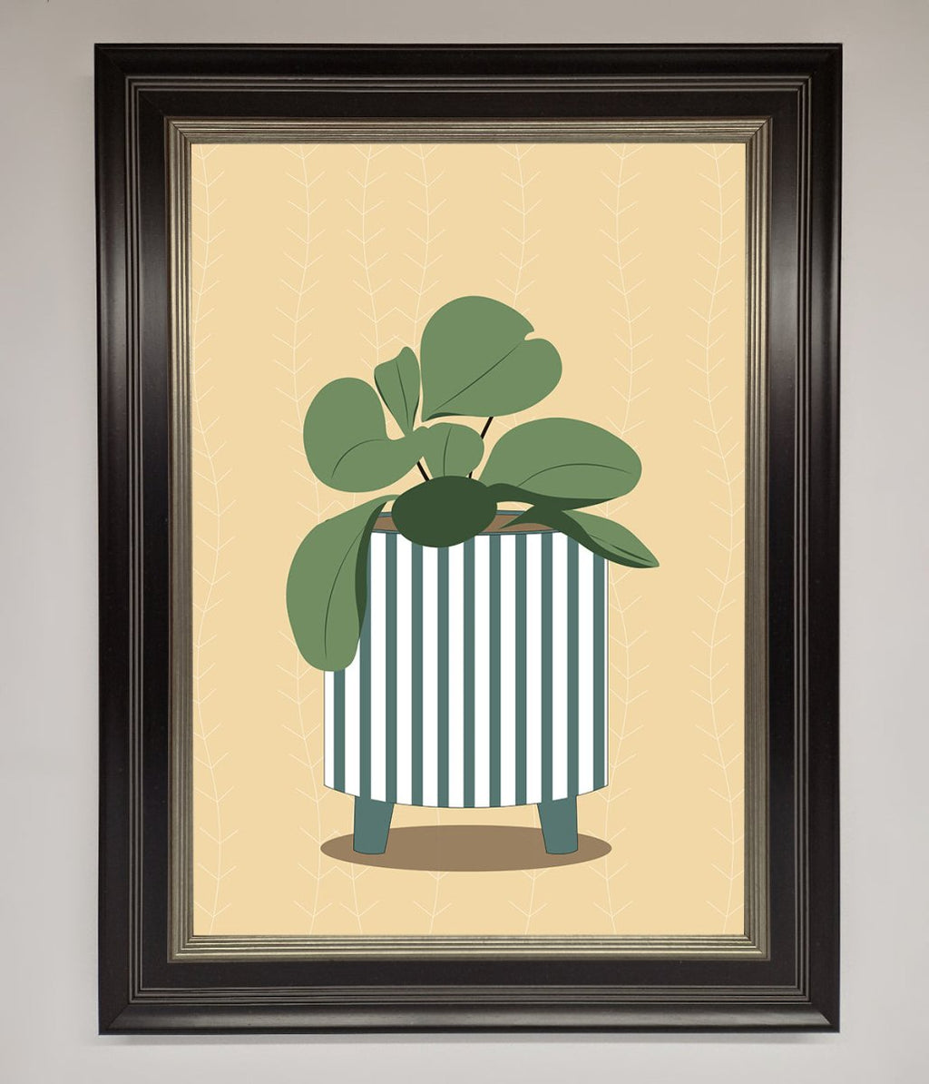 Striped Potted Plant Framed Wall Art