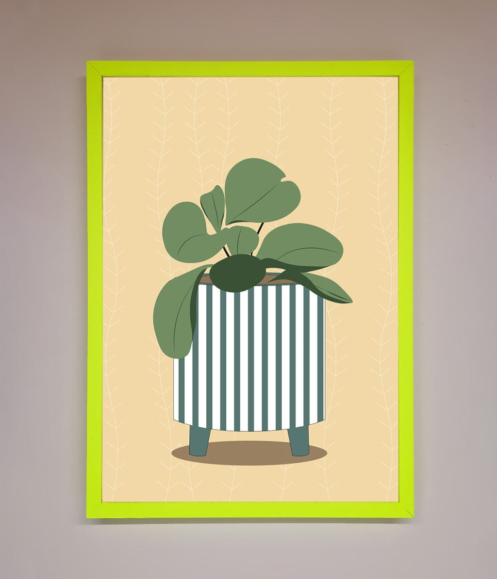 Striped Potted Plant Framed Wall Art