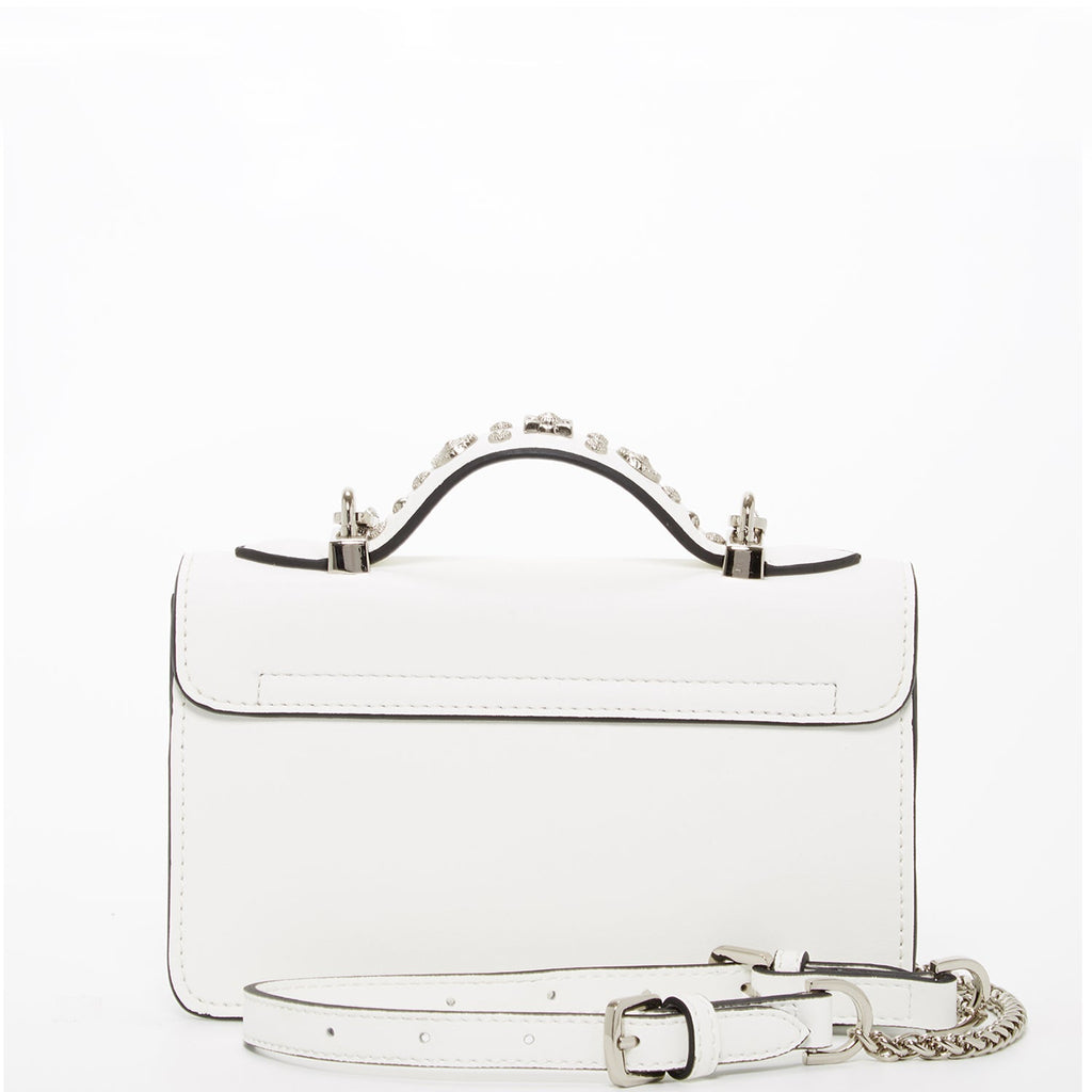 White Leather Crossbody Bag Small