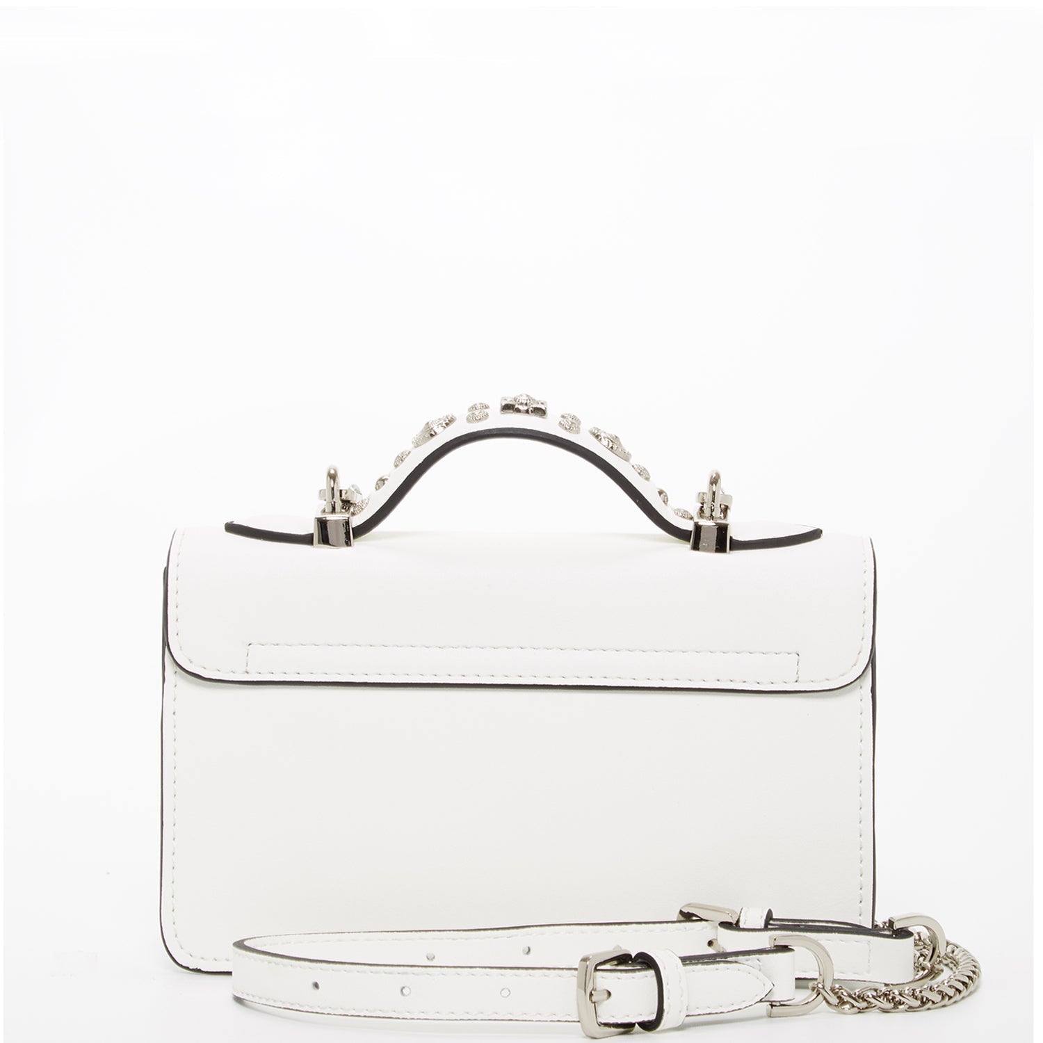 White Leather Crossbody Bag Small