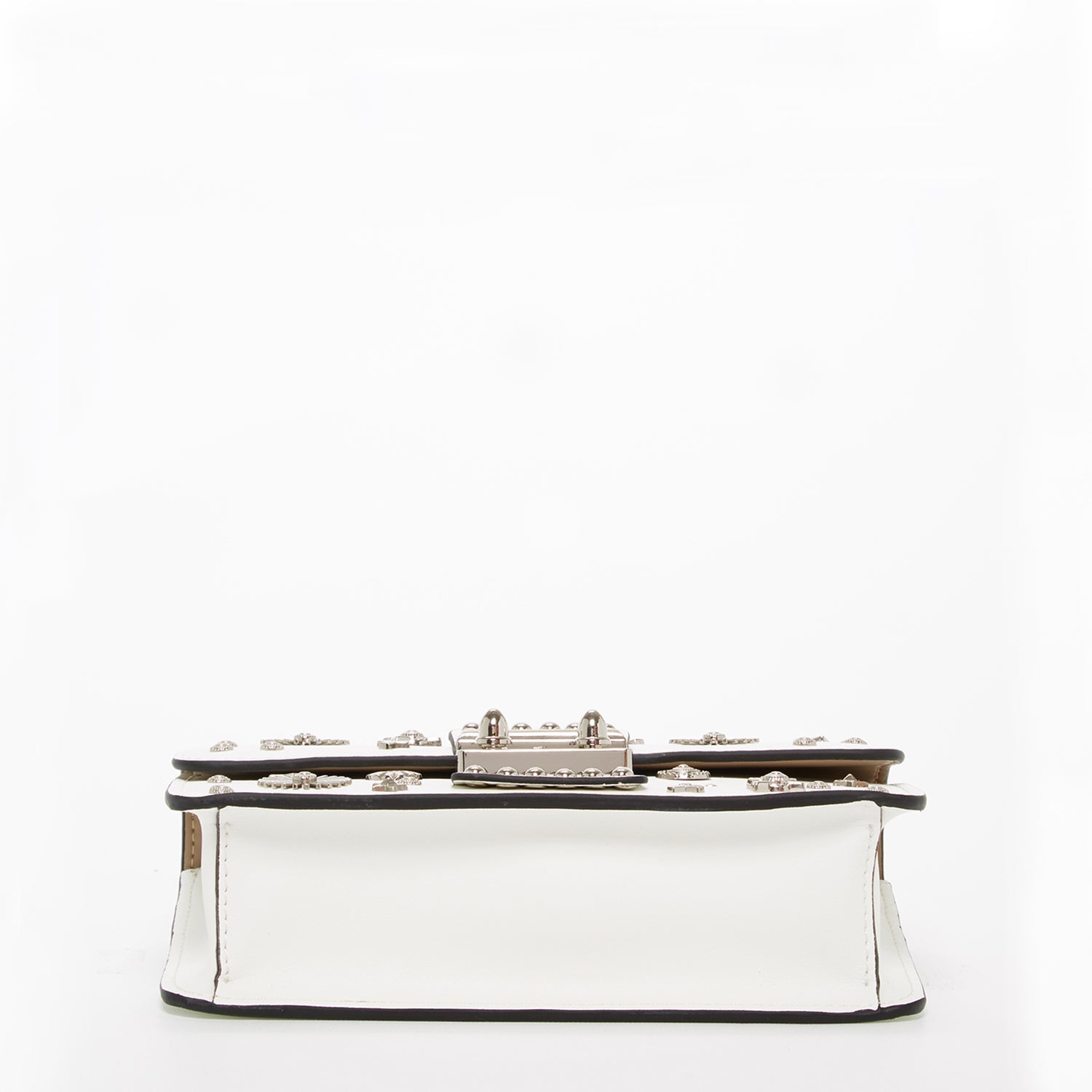 White Leather Crossbody Bag Small