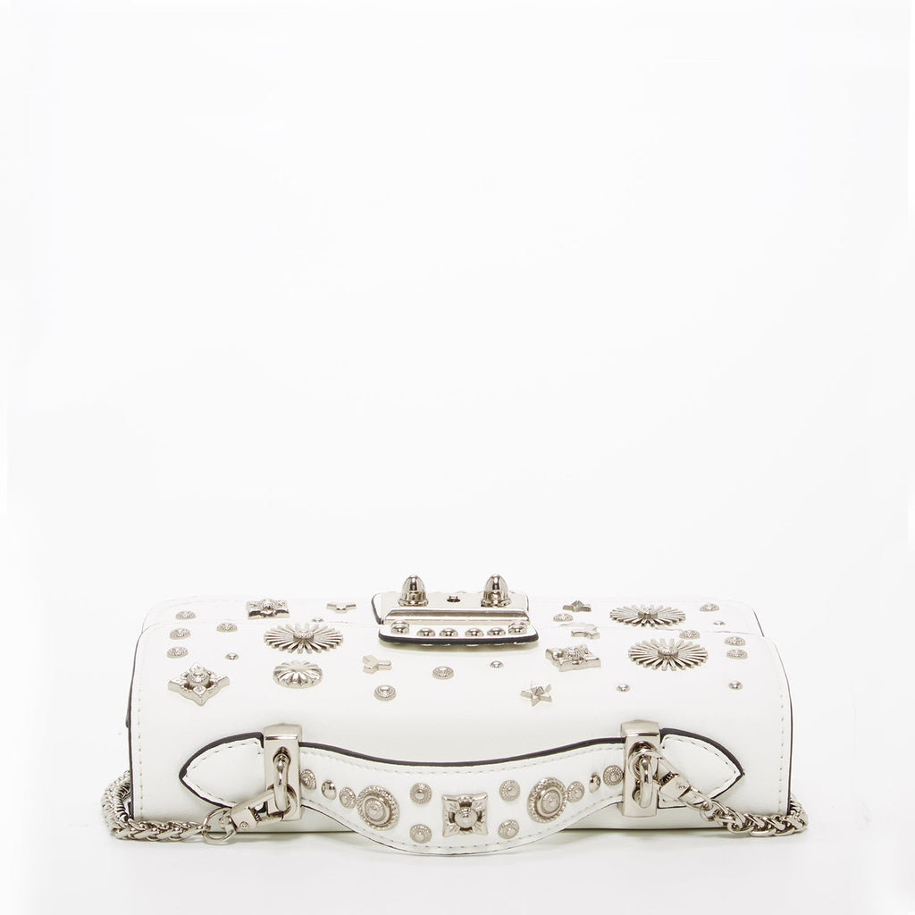 White Leather Crossbody Bag Small