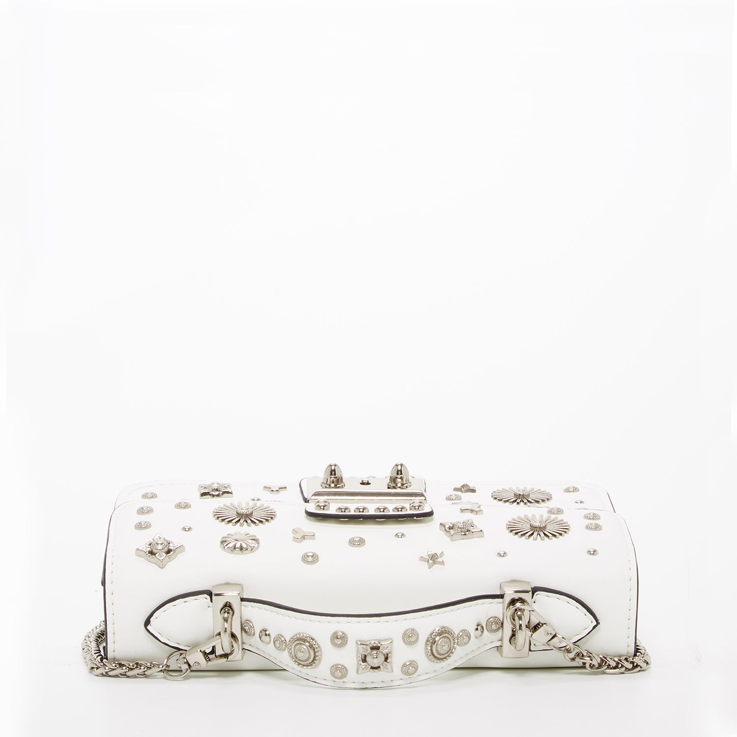 White Leather Crossbody Bag Small