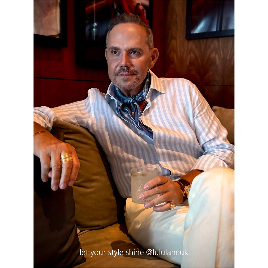 Stylised Bird Print Organic Cotton Silk Scarf - 30% Silk 70% Organic Cotton