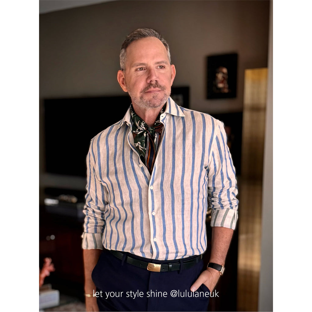 Stylised Bird Print Organic Cotton Silk Scarf - 30% Silk 70% Organic Cotton