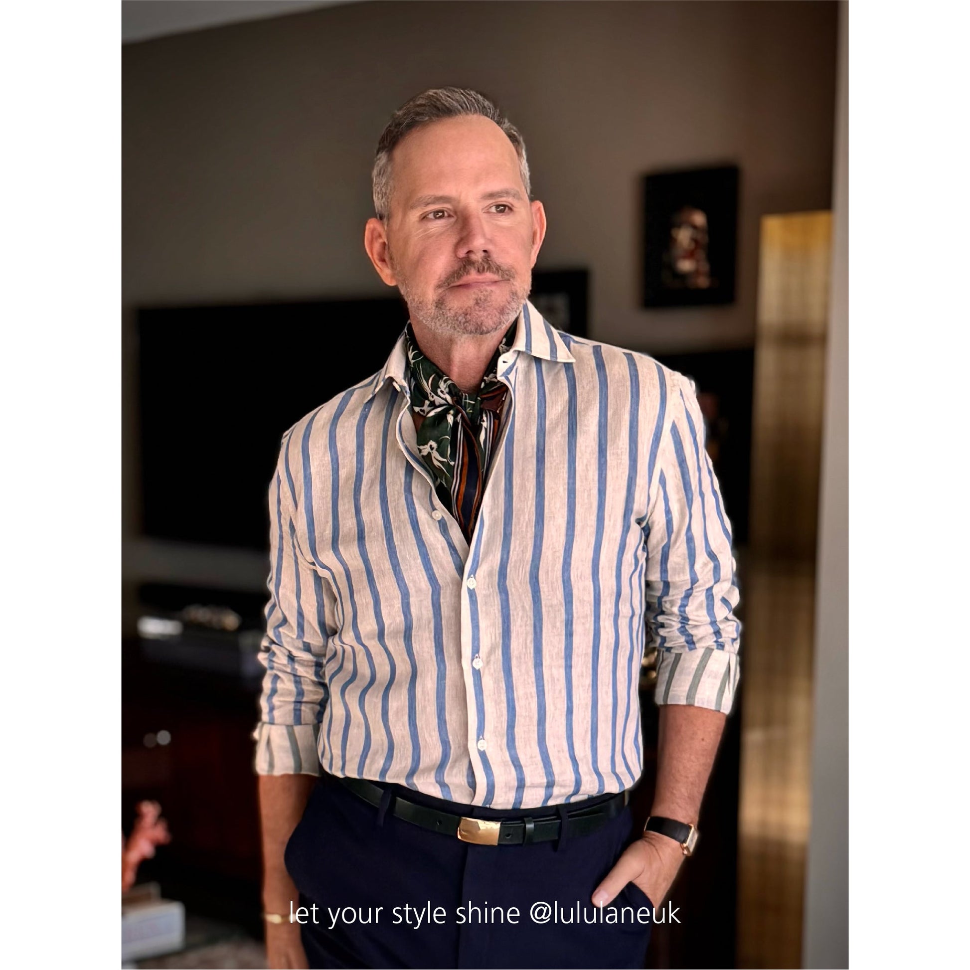 Stylised Bird Print Organic Cotton Silk Scarf - 30% Silk 70% Organic Cotton