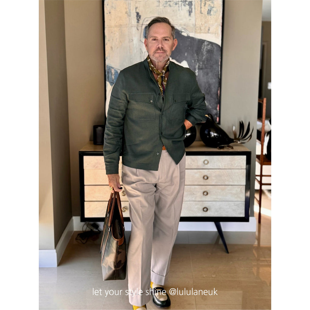 Stylised Bird Print Organic Cotton Silk Scarf - 30% Silk 70% Organic Cotton