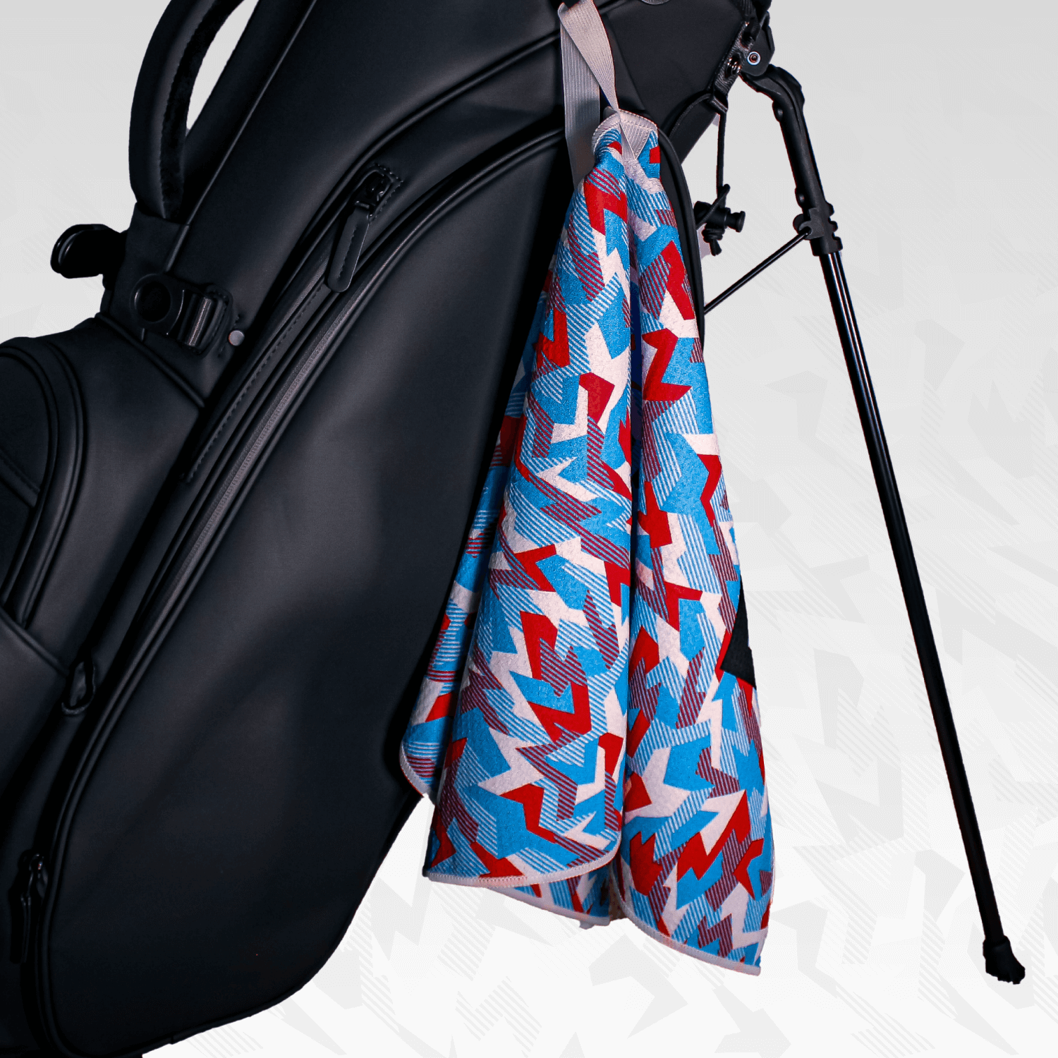 Microfibre Golf Towel with Geometric Camo Pattern