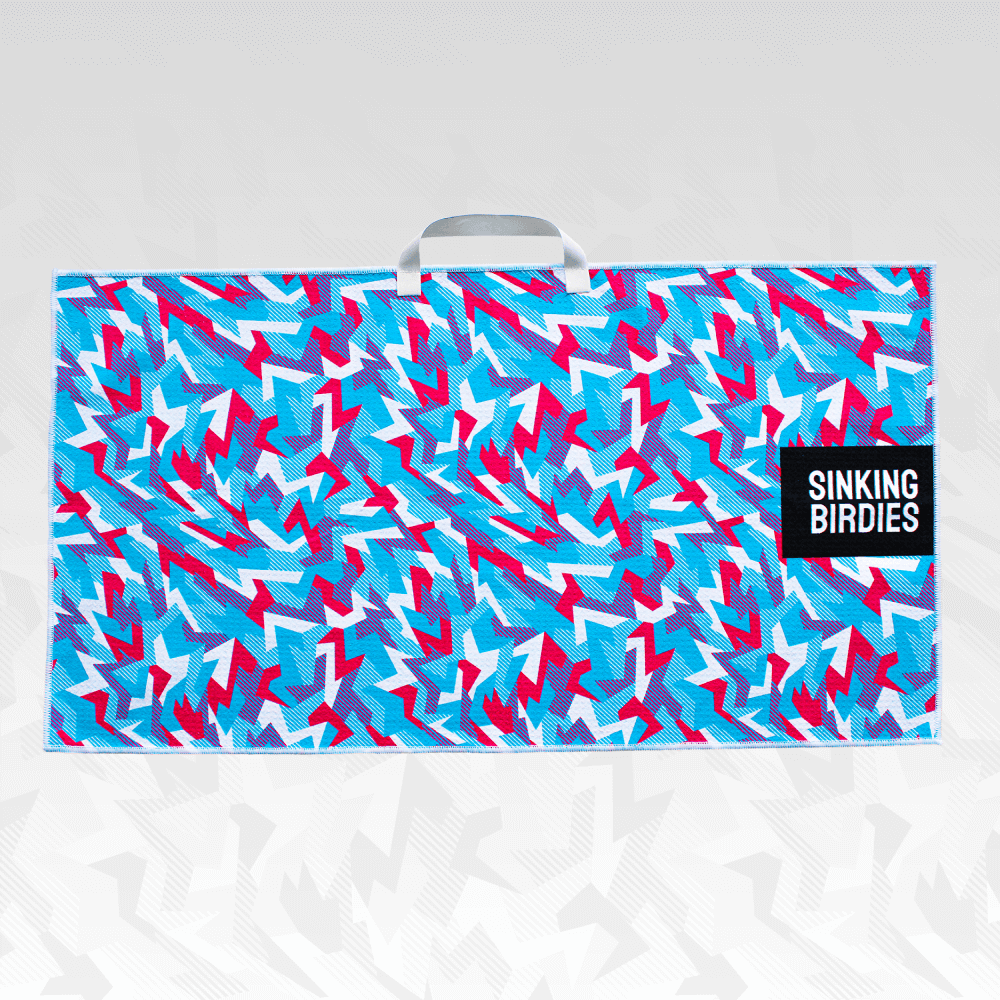 Microfibre Golf Towel with Geometric Camo Pattern