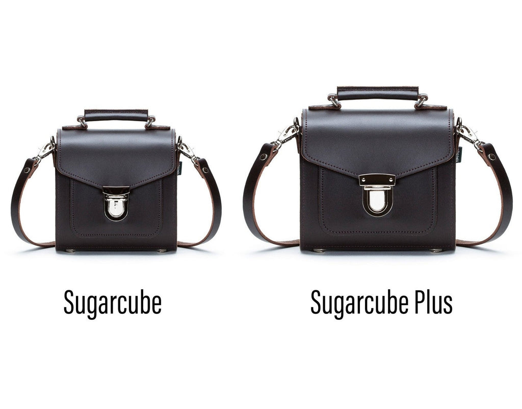 Handmade Leather Sugarcube Handbag - Dark Brown
