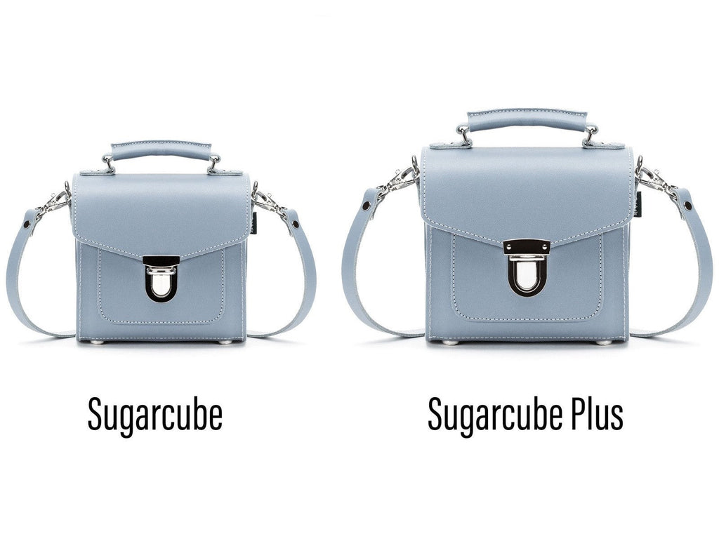 Handmade Leather Sugarcube Handbag - Lilac Grey